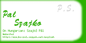 pal szajko business card