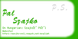 pal szajko business card